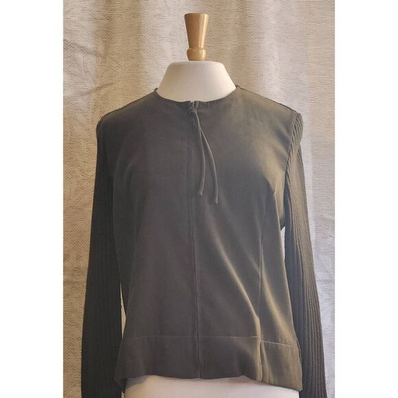 J8  Sag Harbor faux suade and sweater zip-up Jacket - Picture 5 of 8